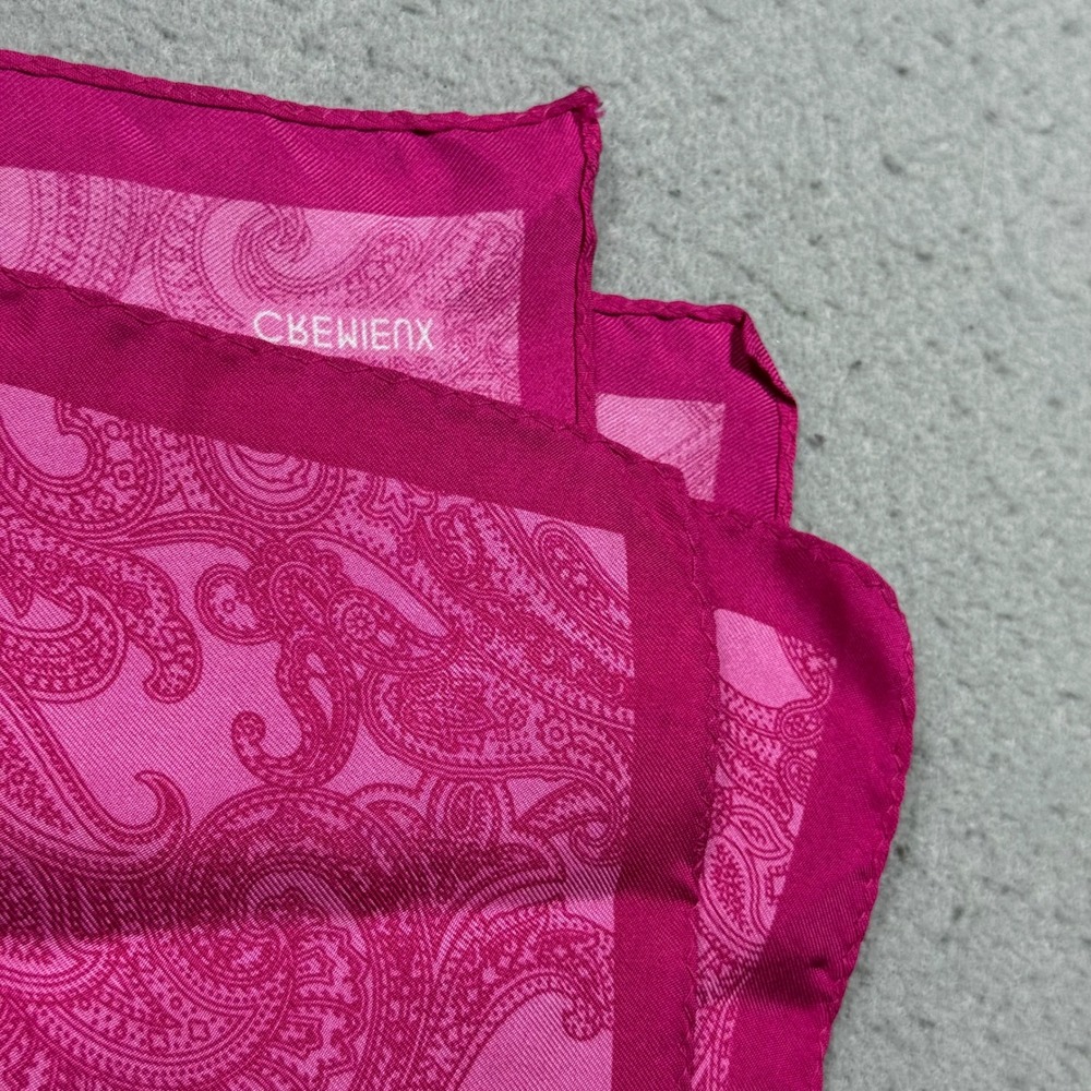 Cremieux Pink Paisley 100% Silk Pocket Square Handkerchief Accessory